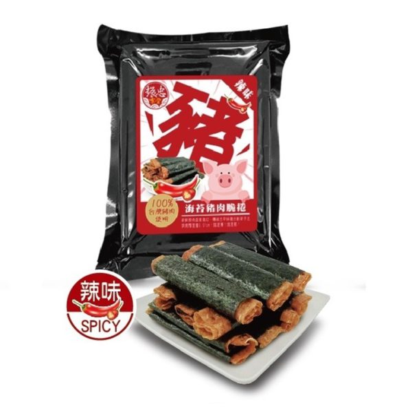 台灣製造 振忠食堂辣味海苔豬肉脆捲 60g